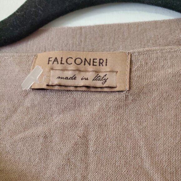 Falconeri Italy Mauve Pink Merino Wool Lightweight Button Down Cardigan L - Picture 3 of 8